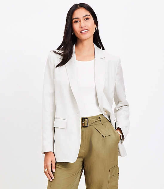 blazer Loft Women's Tall Oversized Linen Cotton Blazer LOFT $57.44