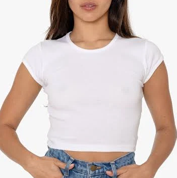top Los Angeles Apparel Women's Cap Sleeve Baby Rib Crop Top Los Angeles Apparel $26