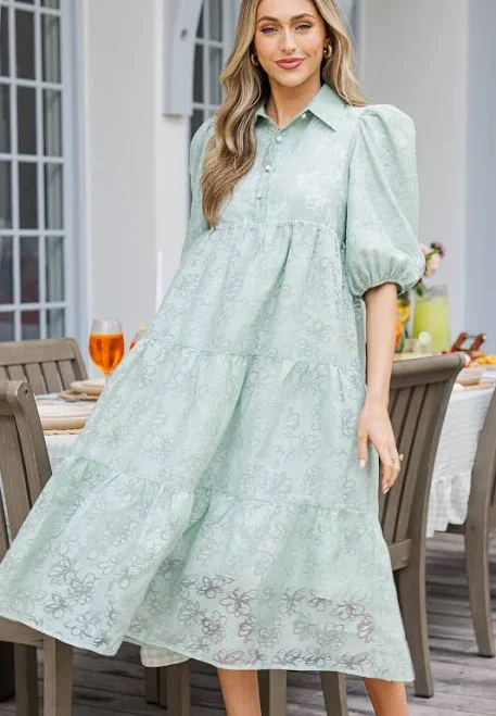 dress Love Found Floral Tiered Midi Dress The Mint Julep Boutique $72