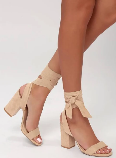 shoes Lulus Alta Suede Lace-Up Heels Lulus $39