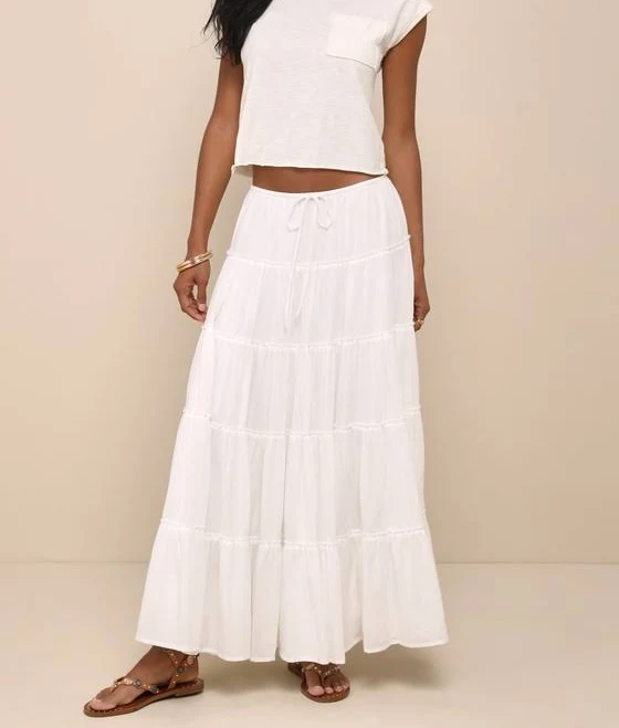 skirt Lulus Gauzy Tiered Maxi Skirt Lulus $59