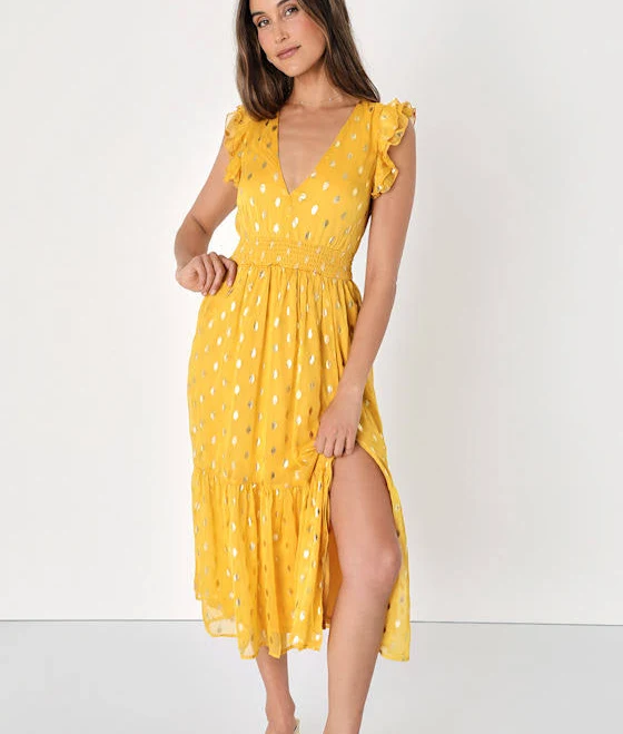 dress Lulus Ruffled Tiered Midi Dress Lulus $63.2