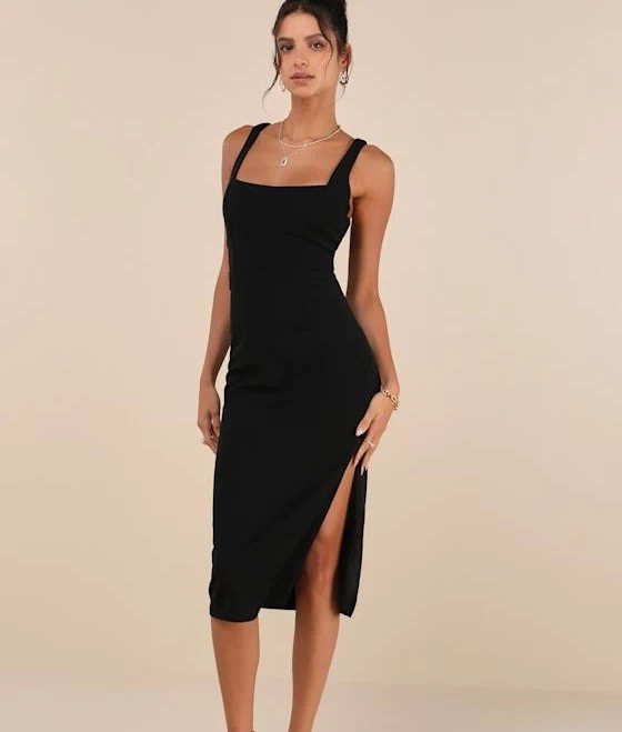 bodycon dress Lulus Square Neck Sleeveless Bodycon Midi Dress Lulus $75