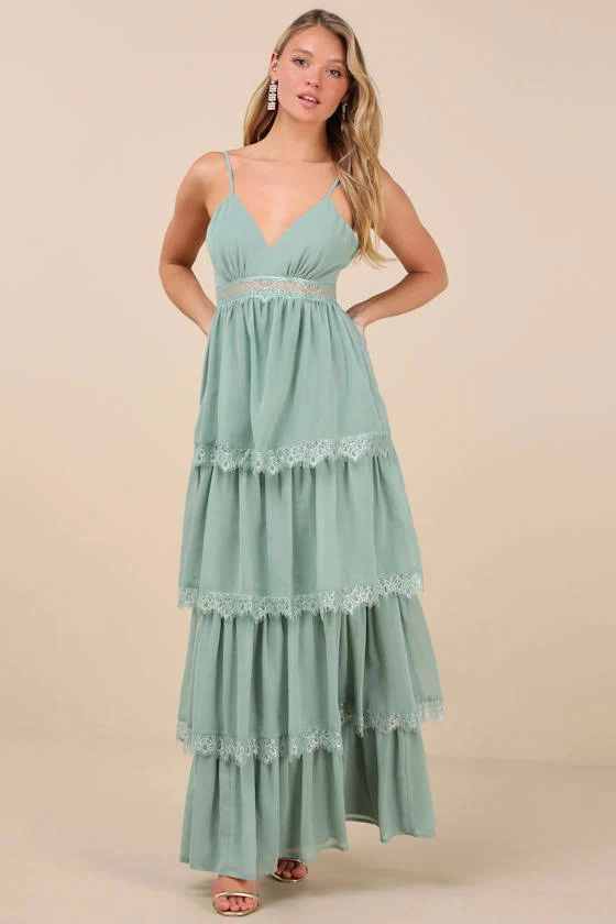 dress Lulus Tiered Lace Maxi Dress Lulus $99