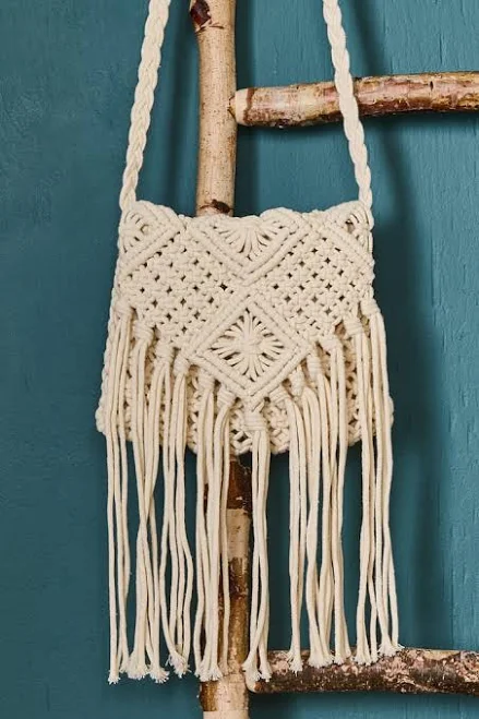 bag Macrame Fringe Crossbody Bag Earthbound Trading Company $32.95