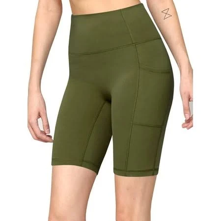 biker shorts Made by Johnny Women's High Waisted Yoga Biker Shorts with Pockets Walmart - Made by Johnny Group, Inc. $14.95