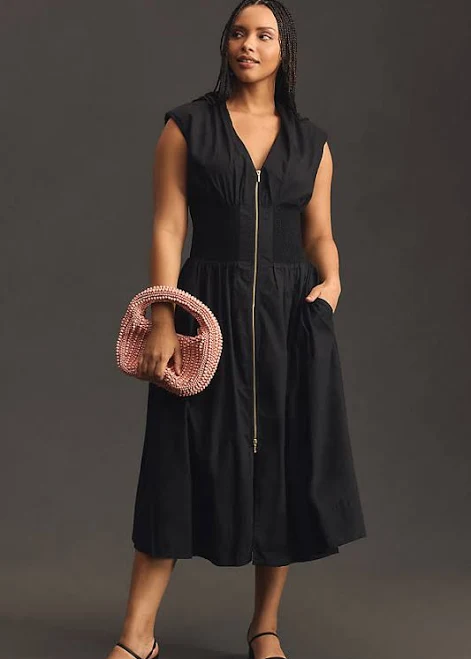 midi dress Maeve Tommie Zip-Front Midi Dress Anthropologie $178