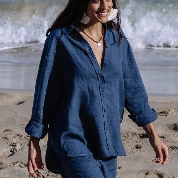 top MagicLinen Long-Sleeve Linen Shirt Corsica MagicLinen $124