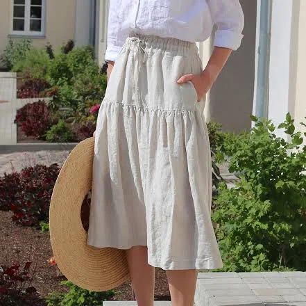 skirt MagicLinen Tiered Linen Skirt MagicLinen $65.4