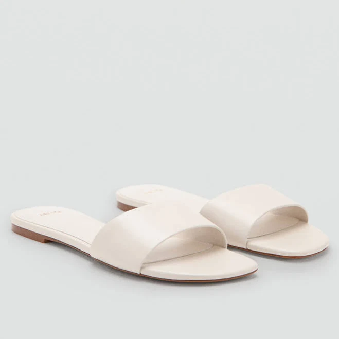 shoes MANGO Leather Flat Sandals shop.mango.com $69.99