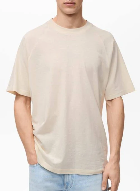 t-shirt MANGO Men's Relaxed-Fit Cotton-Linen T-Shirt Nordstrom $39.99