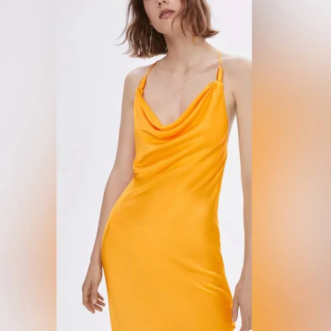 dress MANGO Women's Cowl Neck Satin Slipdress Poshmark $100