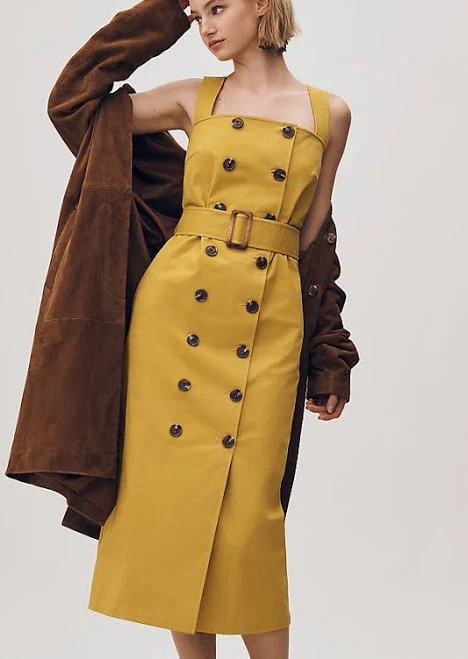 midi dress Mare Mare Belted Utility Midi Trench Dress Anthropologie $168