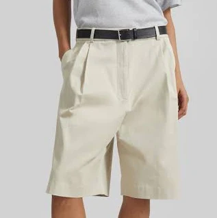 shorts Marfa Cotton Pleated Bermuda The Frankie Shop $190