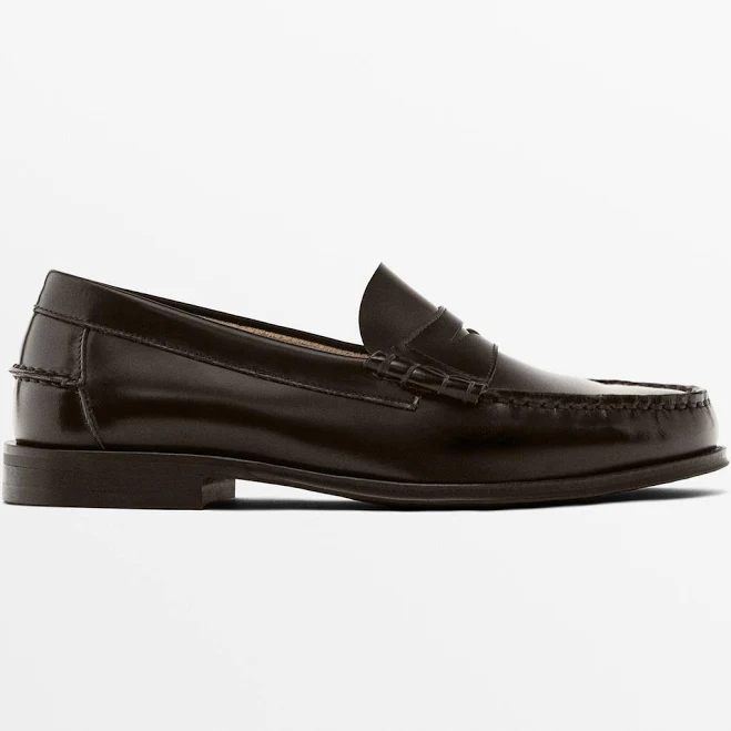shoes Massimo Dutti Men's Leather Penny Strap Loafers Massimo Dutti $290