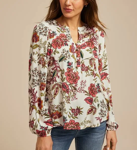 top maurices Women's Floral Peasant Blouse Maurices $25.89