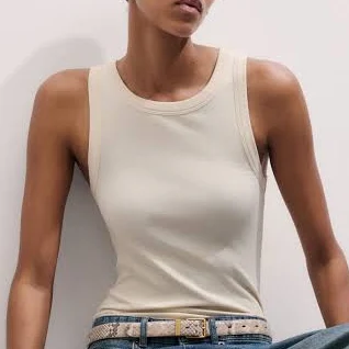 top Me+em Women's Ultimate Crew Neck Cotton Rib Tank ME+EM $75