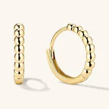 accessory Mejuri 14K Yellow Gold Beaded Huggie Hoops Mejuri $278