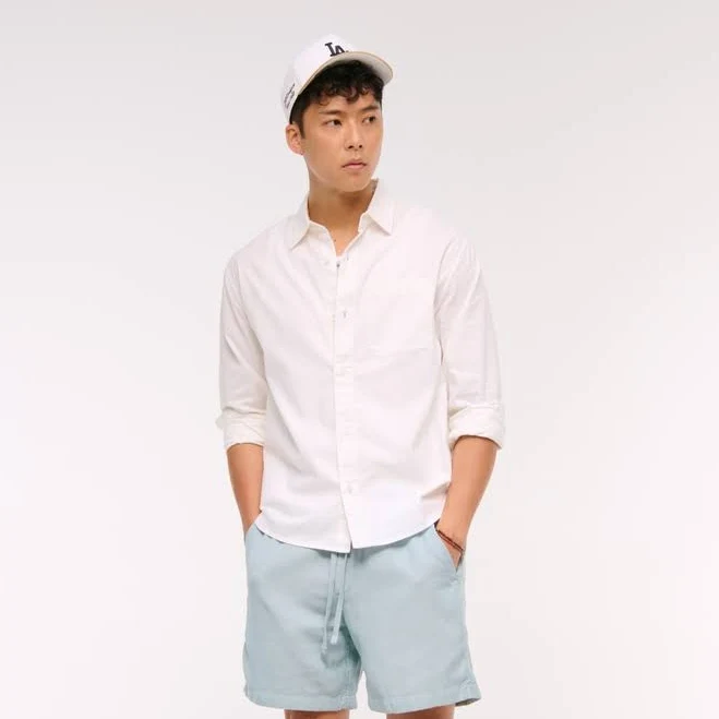 shorts Men's Abercrombie & Fitch Linen-Blend Pull-On Short Abercrombie & Fitch $19.97