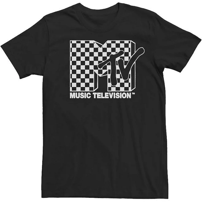 top Men's MTV Black and White Checker Logo T-Shirt Kohl's $19.99