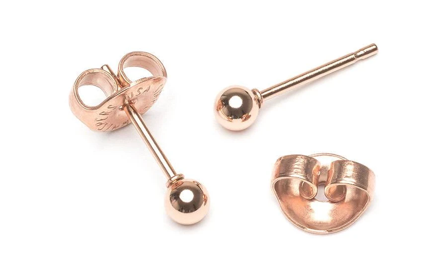 accessory Mini Ball Stud Earrings in Rose Gold Plated Simply Whispers $16