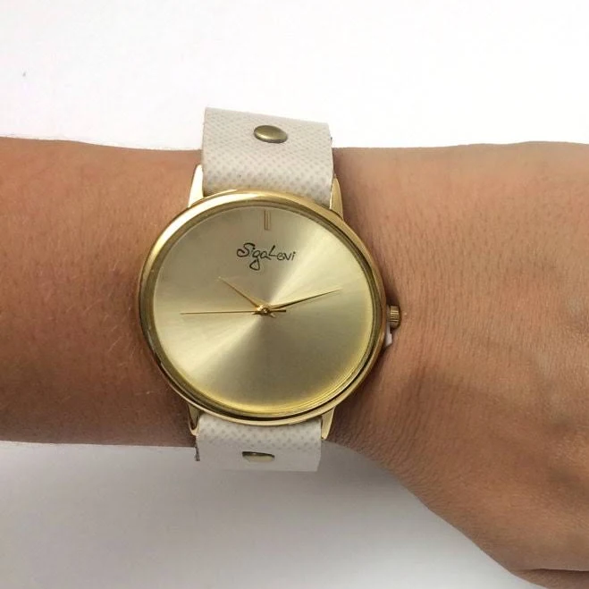 accessory Minimalist Gold Face Leather Watch Etsy - SigalLeviLeather $119