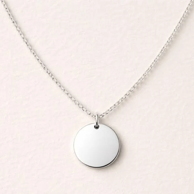 accessory Minimalist Round Sterling Silver Pendant Necklace Etsy - Seller $35.66