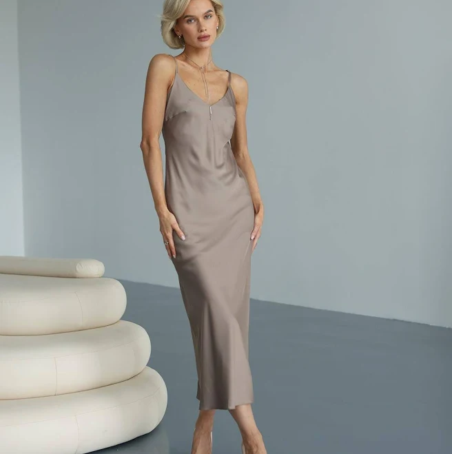 dress Minimalist Satin Slip Dress with Spaghetti Straps Etsy - Seller $84.71