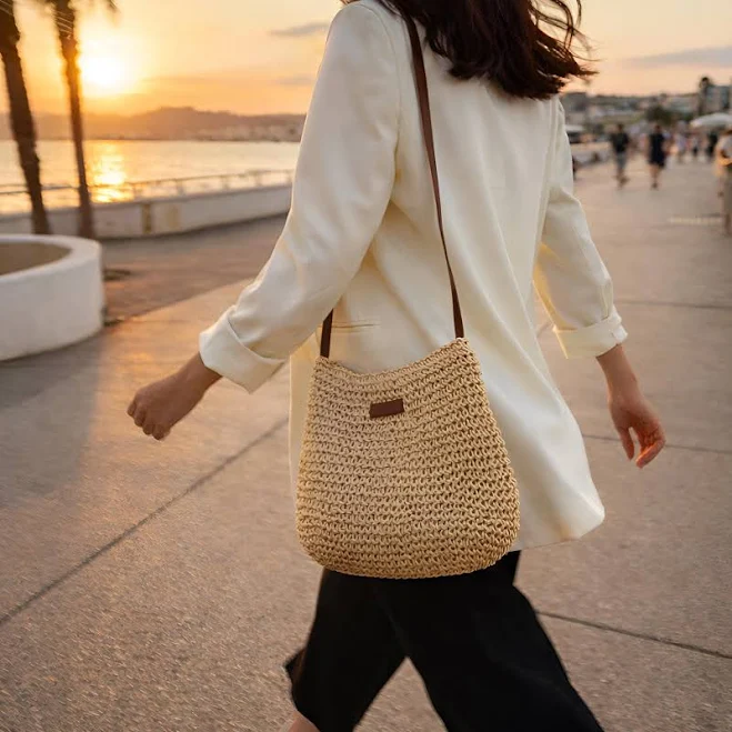 bag Minimalist Woven Straw Tote Bag Etsy - Seller $35
