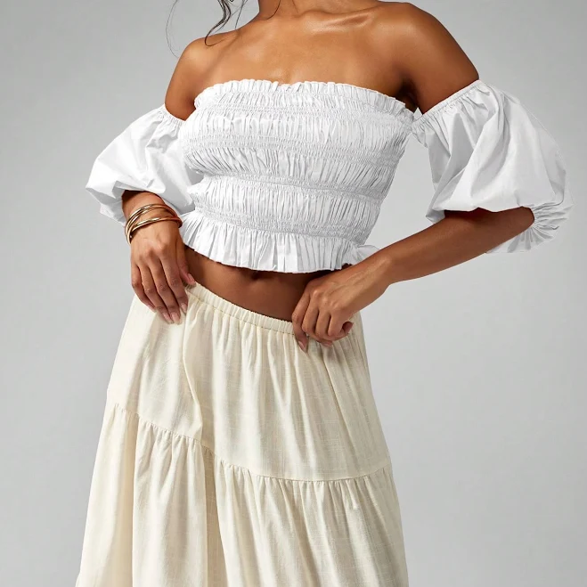 off-shoulder top Missguided Off Shoulder Ruched Elastic Bustier Blouse missguided $12.08