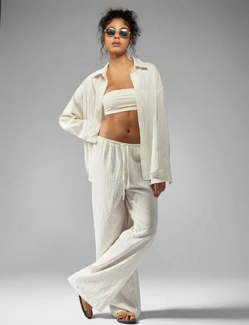 matching set Missguided Oversized Linen Striped Two-Piece Set missguided $43.57