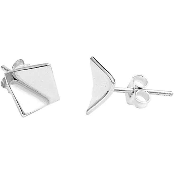 accessory Modern .925 Sterling Silver Geometric Minimalist Stud Earrings Sac Silver $15.36