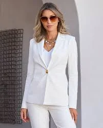 outerwear Modern Single Button Blazer Ivory Boston Proper $69.98
