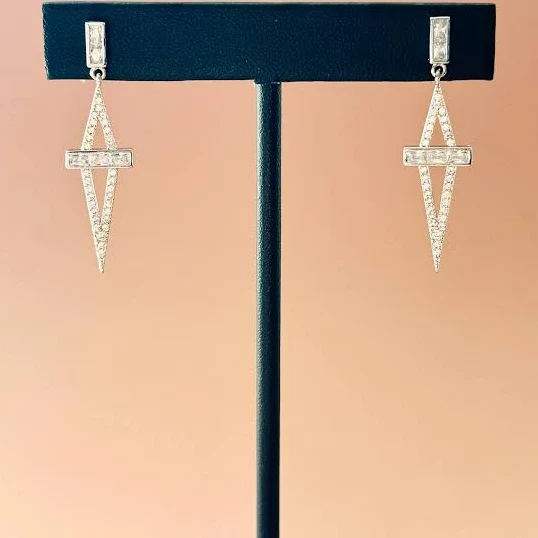 accessory Modern Statement Geometric Diamond Shaped Drop Earrings Etsy - Seller $34.91