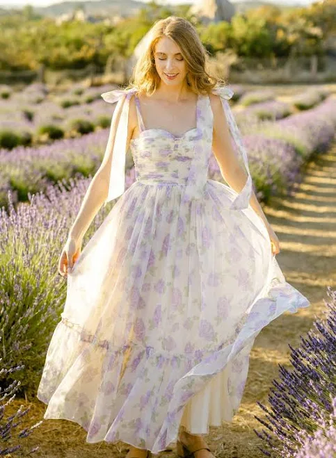 dress Morning Lavender Debra Sweetheart Midi Dress Morning Lavender $88.99