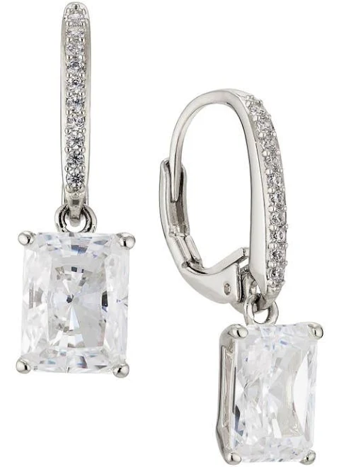 accessory NADRI Modern Luv Emerald Cut Cubic Zirconia Drop Earrings Nordstrom $45