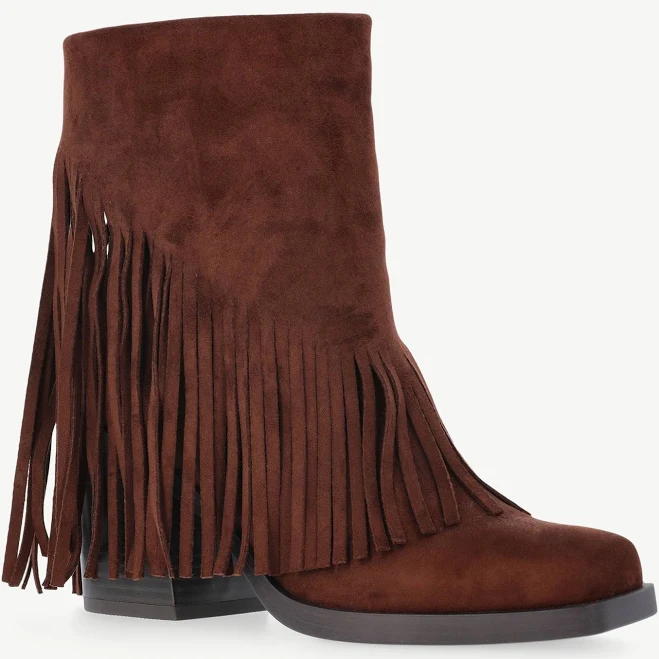 shoes No Boundaries Women's Faux Suede Fringe Booties Walmart $25.2