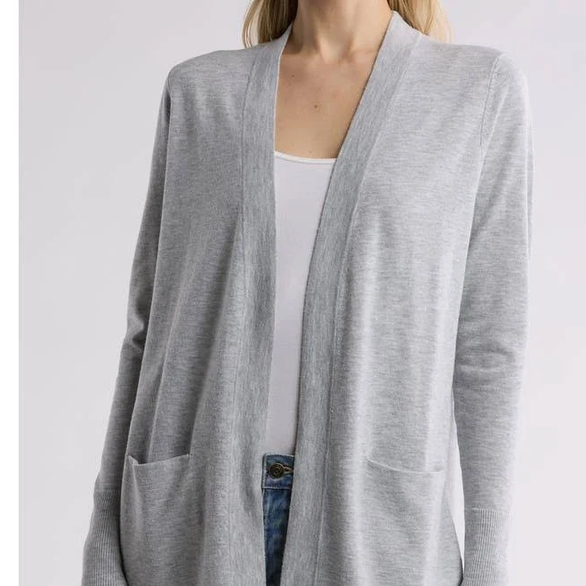 outerwear Nordstrom Open Front Cardigan in Grey Heather at Nordstrom Rack, Size Medium Nordstrom Rack $34.97