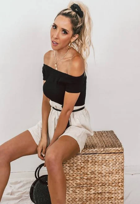 off-shoulder top Off-Shoulder Smocked Top Haute & Rebellious $18