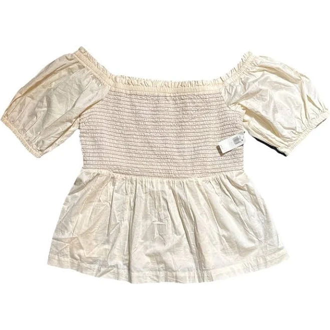 off-shoulder top Old Navy Cream Smocked Off Shoulder Top L eBay $14.5