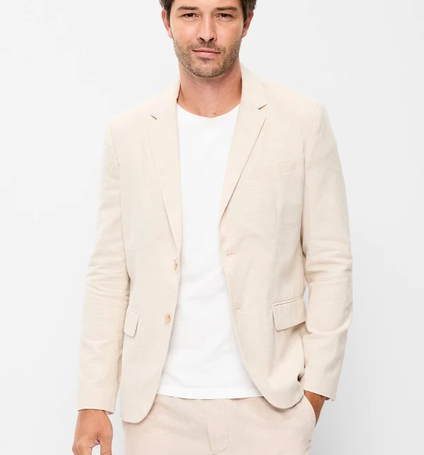 outerwear Old Navy Men's Relaxed Unlined Linen-Blend Blazer Old Navy $49.99