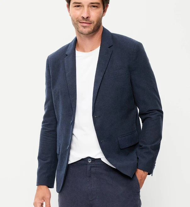 outerwear Old Navy Men's Relaxed Unlined Linen-Blend Blazer Old Navy $59.99