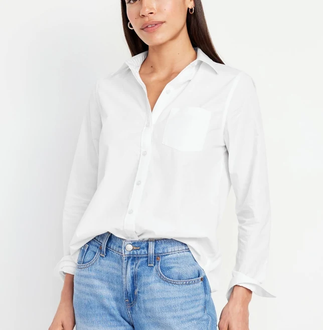 button down shirt Old Navy Women's Classic Button-Down Shirt Old Navy $14.99