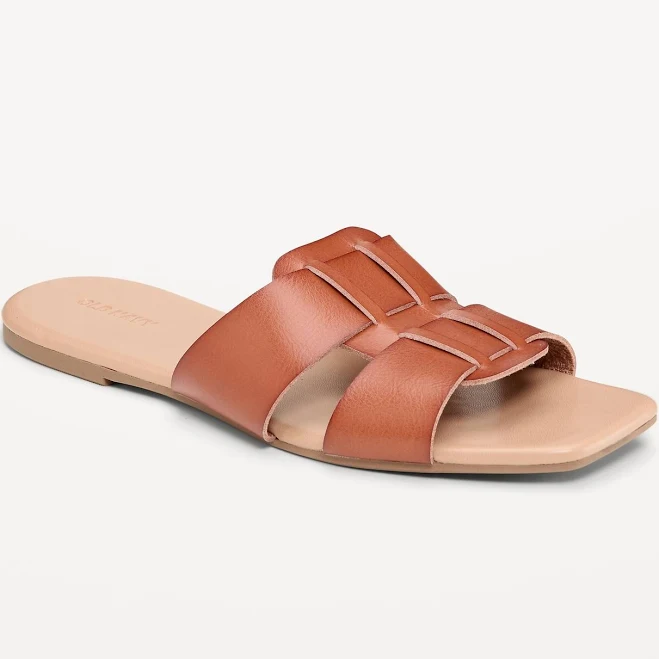 shoes Old Navy Women's Faux-Leather Slide Sandals Old Navy $13.79