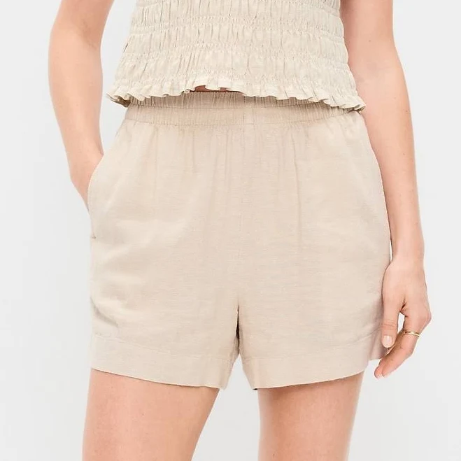 bottom Old Navy Women's High-Waisted Linen Pull-On Shorts Old Navy $22