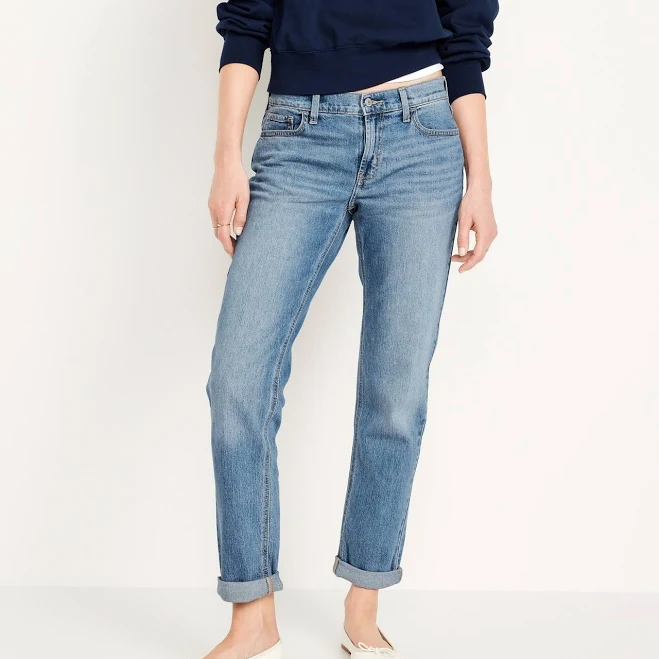 jeans Old Navy Women's Mid-Rise Wow Boyfriend Straight Jeans Old Navy $28