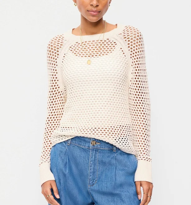 outerwear Old Navy Women's Seaside Cotton Open-Knit Sweater Old Navy $22.49