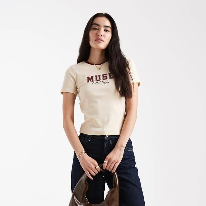 top ONLY Shrunken Varsity T-Shirt ASOS $17.6