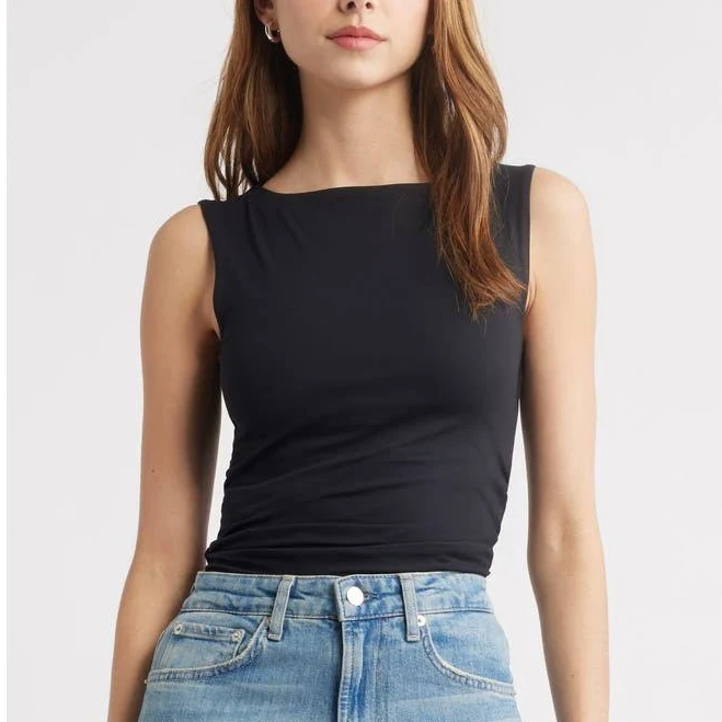 top Open Edit Boat Neck Sleeveless Top Nordstrom $39.5