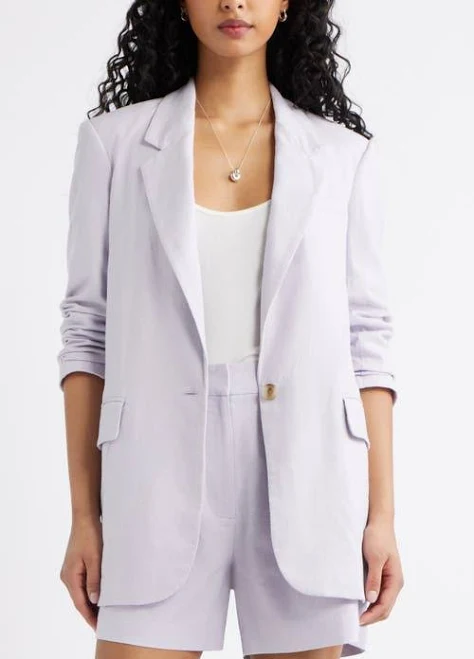 blazer Open Edit Everyday Linen Blend Blazer Nordstrom $99.5